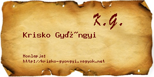 Krisko Gyöngyi névjegykártya
