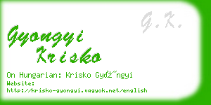 gyongyi krisko business card